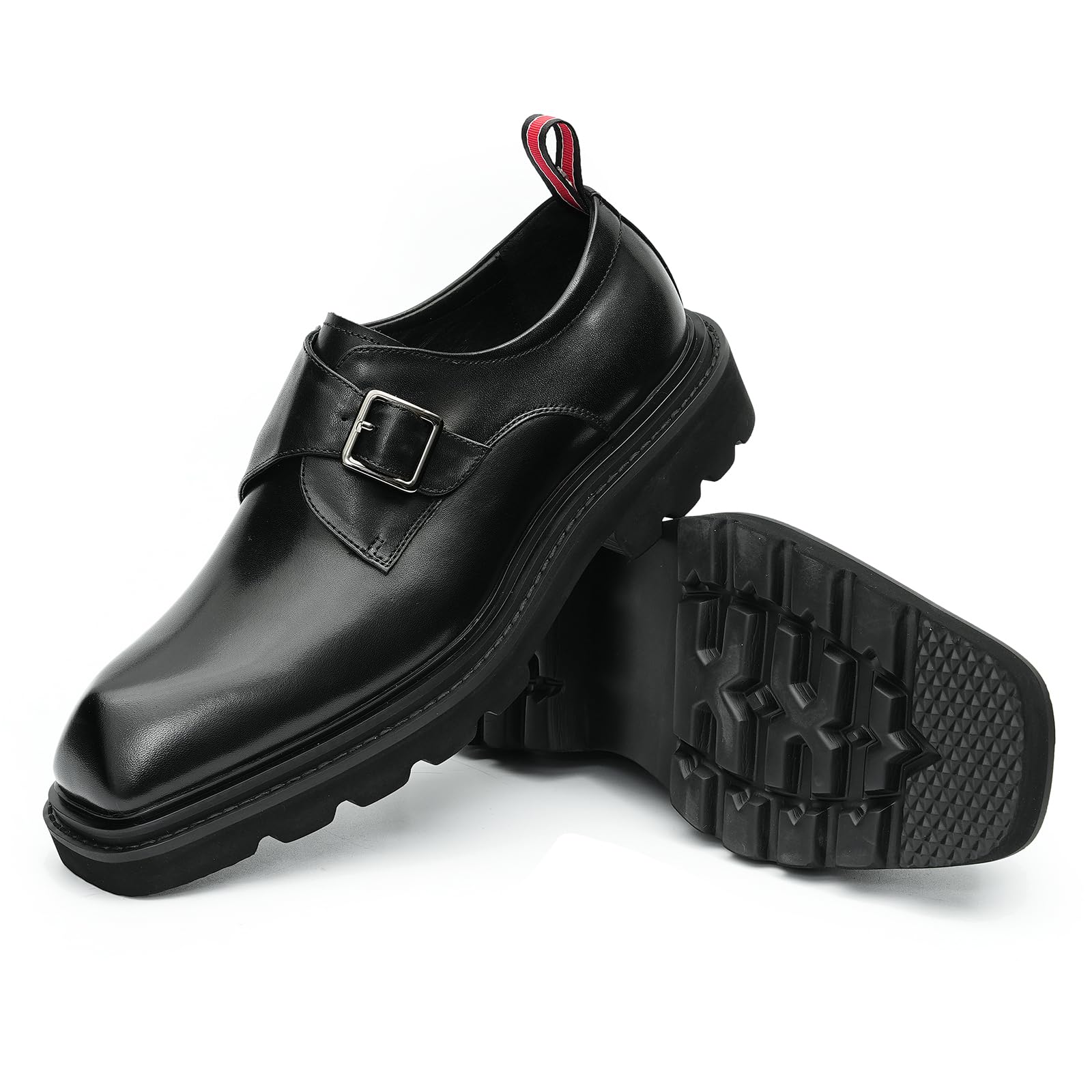 Générique Chaussures Semelles Epaisses Respirantes en Cuir Véritable pour Hommes Chaussures à Boucle Affaires Décontractées
