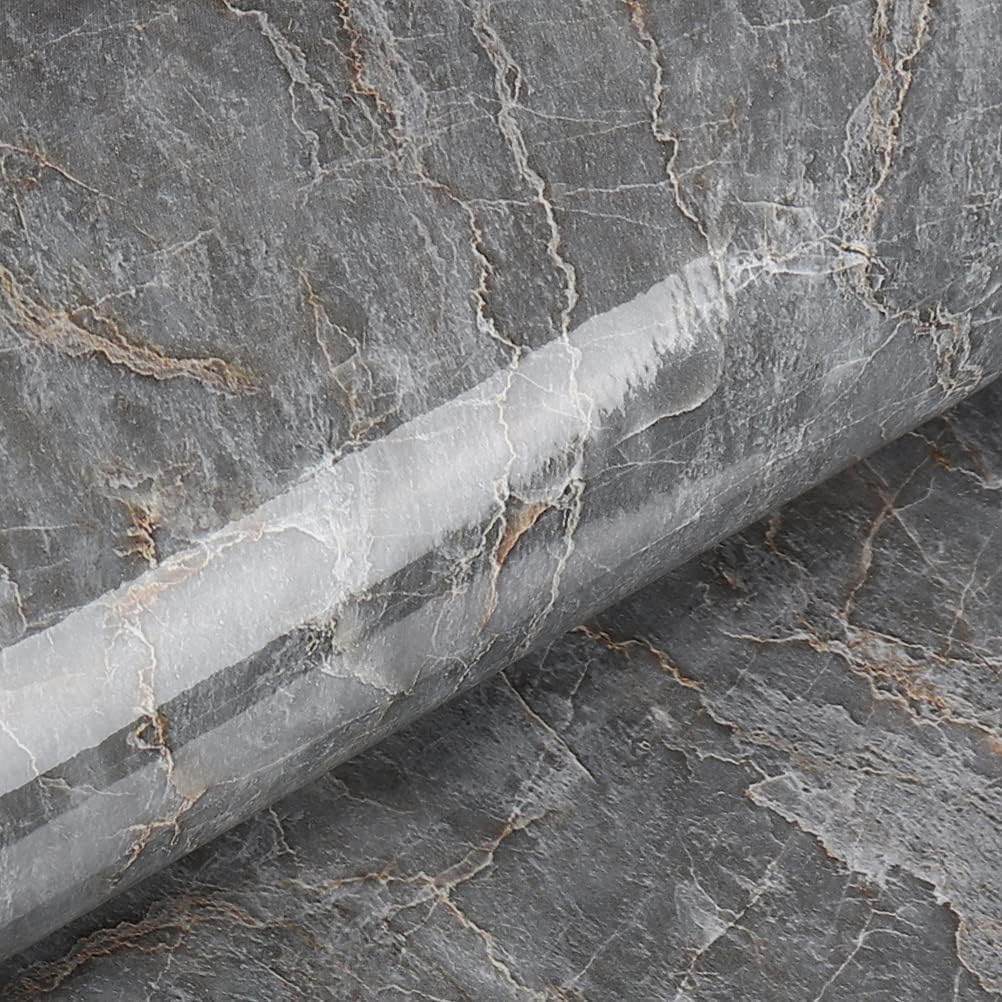 Marble Wallpaper for Countertops, Thicken Durable Glossy Waterproof Contact Paper Vinyl Film for Cabinets Drawer Shelf Liner and Bedroom Bathroom Wall 60 * 200 (Grey Marble) (B0CRZ5W2KQ) Amazon Price History, Amazon Price Tracker