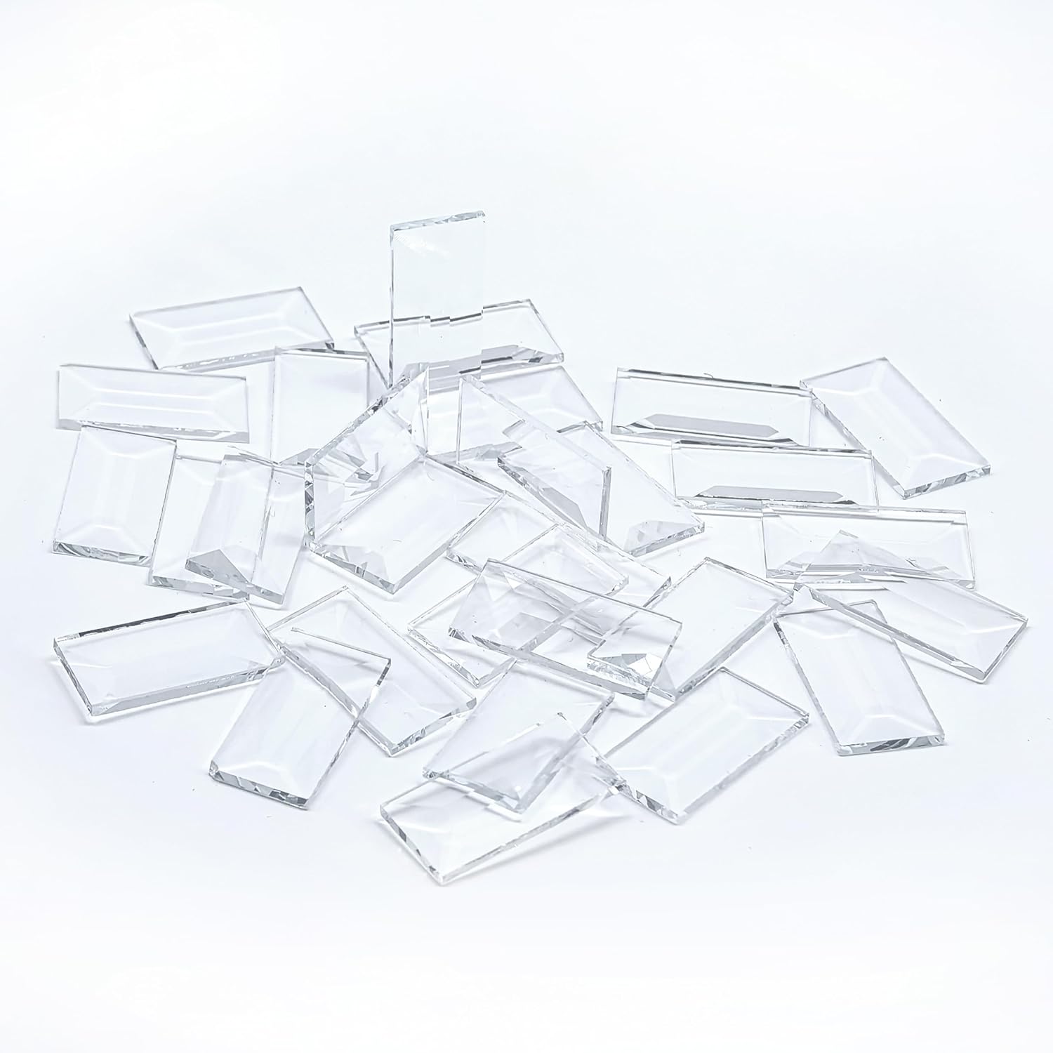 1x 2 Inches Beveled Glass Squares (30 Pieces) for Stained Glass Art,Design (1x 2 Inches)