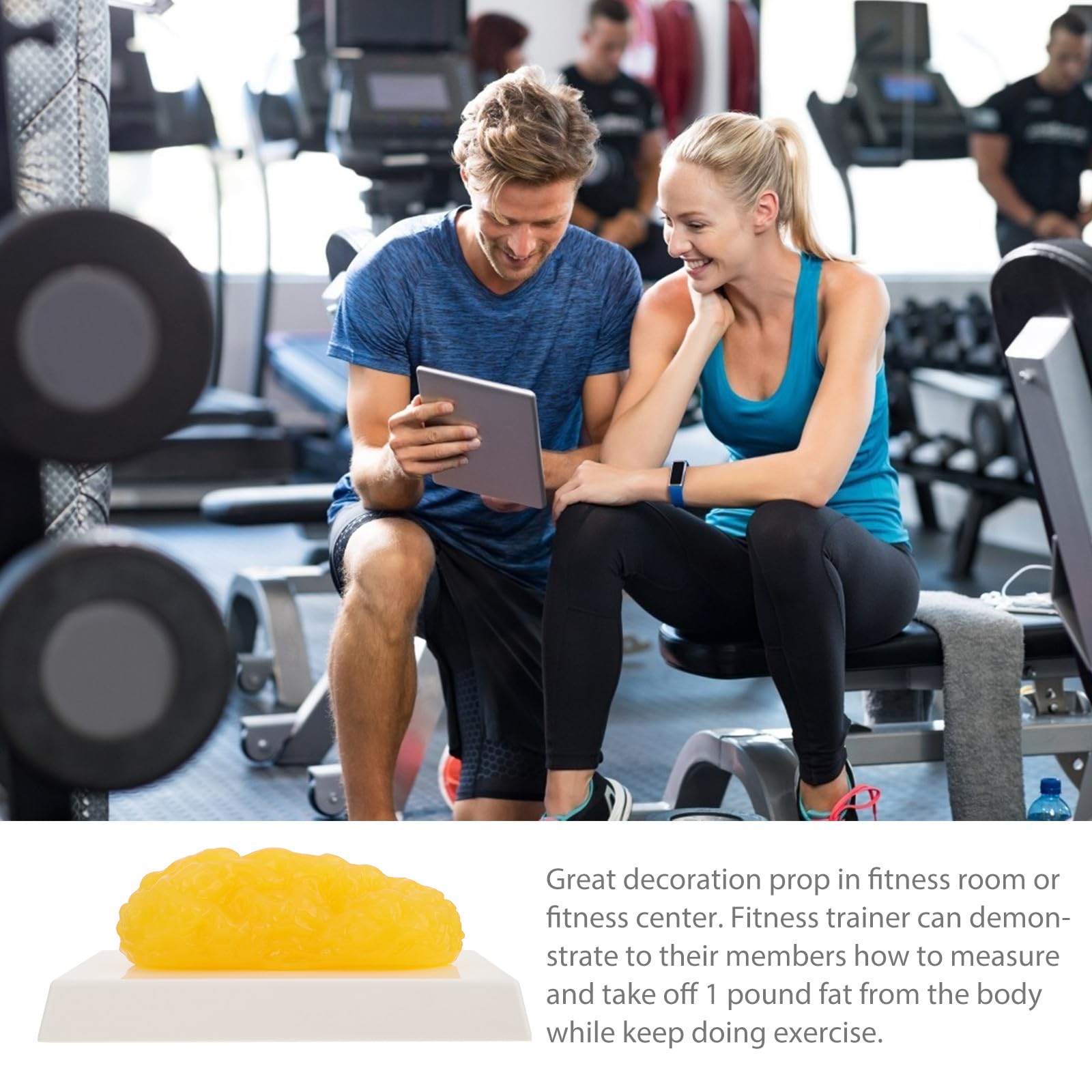 YARNOW Modèle de Graisse Corporelle en Plastique Jaune, 1 Livre, Outil Éducatif pour Nutritionnistes et Patients, pour Salle de Fitness et Motivation Sportive