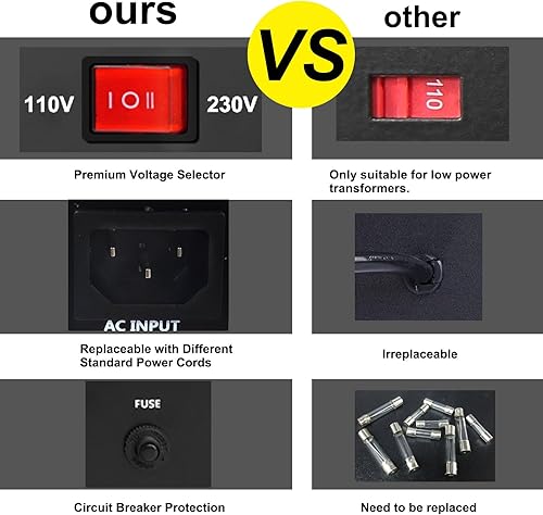 Miniatura 9 de Yinleader Transformador convertidor de voltaje (110 V a 220 V, 220 V a 110 V) convertidor de transformador elevadorabajo 110120 voltios - 220240