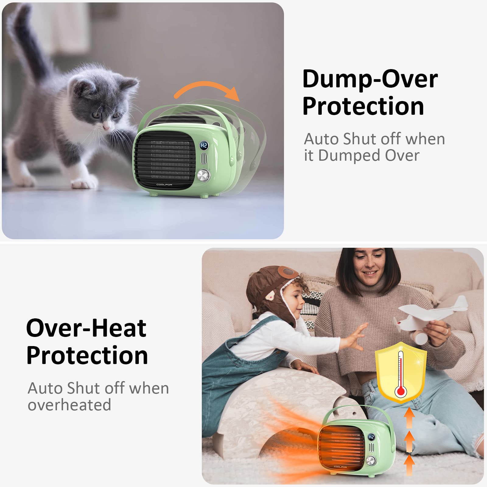 Amazon.com: Coolfor Space Heater, Fast Heating Desk Heater