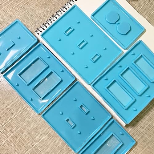 Miniatura 5 de 7 moldes de resina para cubierta de interruptor de luz, panel de enchufe de interruptor de yeso para resina epoxi, moldes de cubierta de salida de