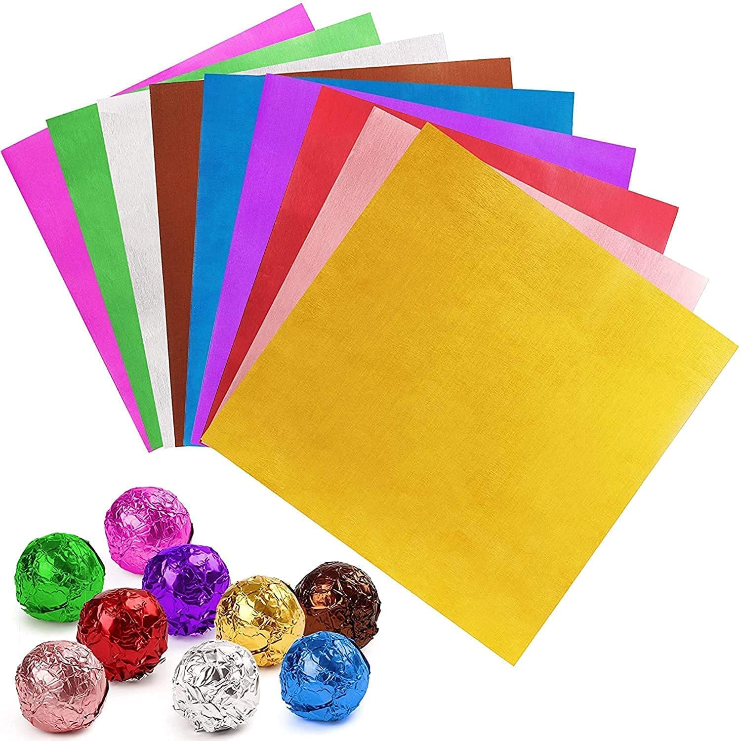 Rinkle Trendz Assorted Colour Wrappers for Chocolates, 11 X 11 cm, 100 Pieces