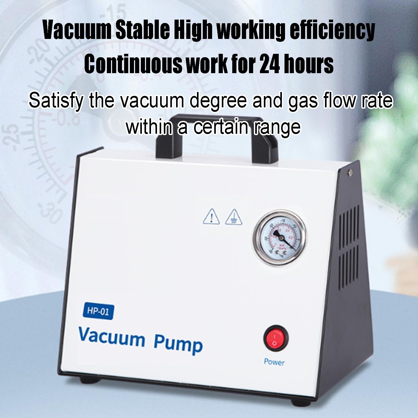 Bomba de vacío portátil, caudal de 15 l/min, diafragma sin aceite, vacío máximo 0.092 MPa, presión positiva y negativa para taller de ciencias médicas