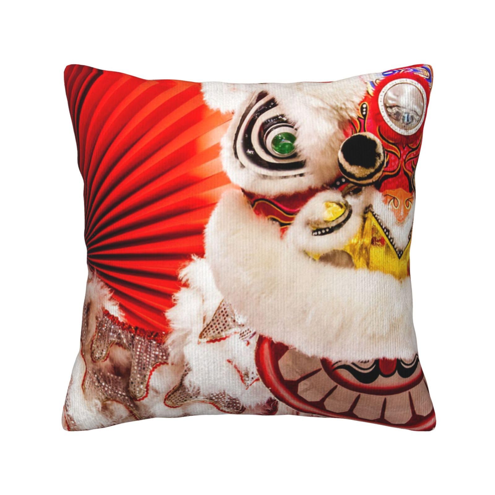Housses de coussin Lion Danse pour canapé et décoration chaleureuse du salon