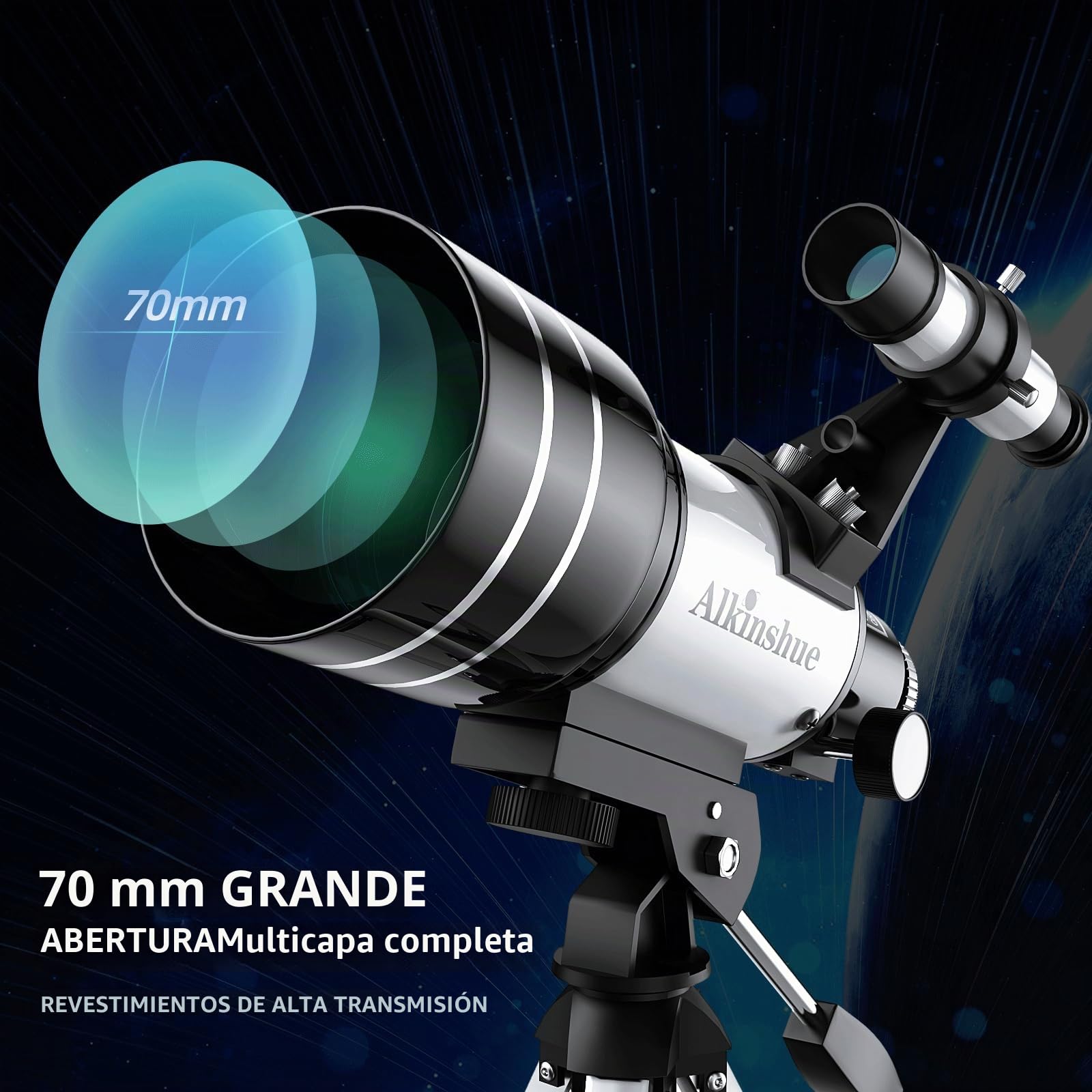 Telescopio para Principiantes niños, 70 mm de Apertura, 400 mm, Refractor de Apertura, telescopios para astronomía, Principiantes, Viajes portátiles, Regalos de astronomía