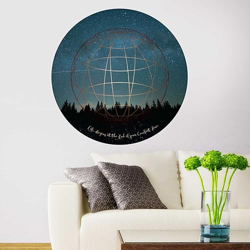 Miniatura 1 de Life Begins at The End of Your Comfort Zone - Calcomanía geométrica para pared Chromantics