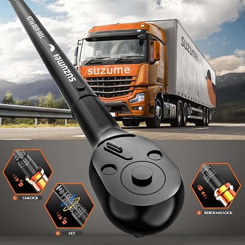 Vista 44 de SUZUME 3PCS Torque Wrench Set 72 Teeth Dual-Direction Adjustable Torque Wrench Dual-Scales 1/4 & 3/8 & 1/2-Inch ±3% Accuracy Click Torque Wrenches