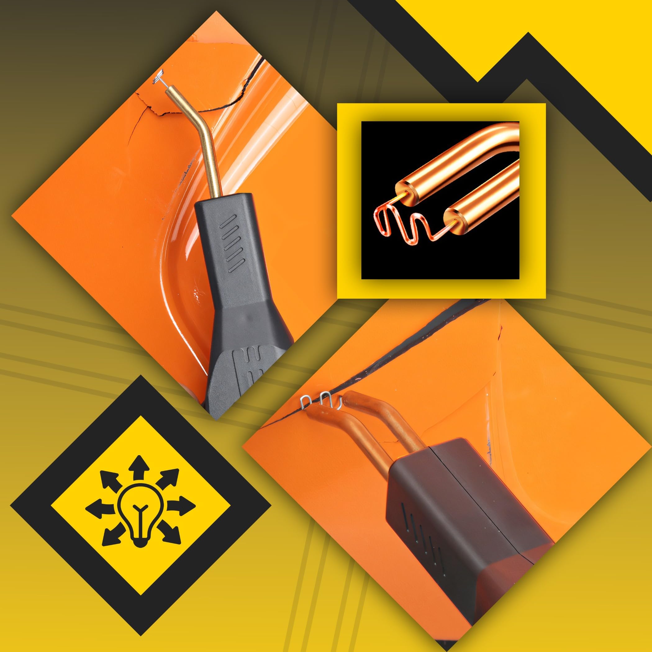 Retoo Poste à souder en plastique 50 W, kit de réparation avec lumière LED, machine à souder pour fissures en plastique, pare-chocs de voiture, pièces automobiles, kayak, 800 pièces incluses