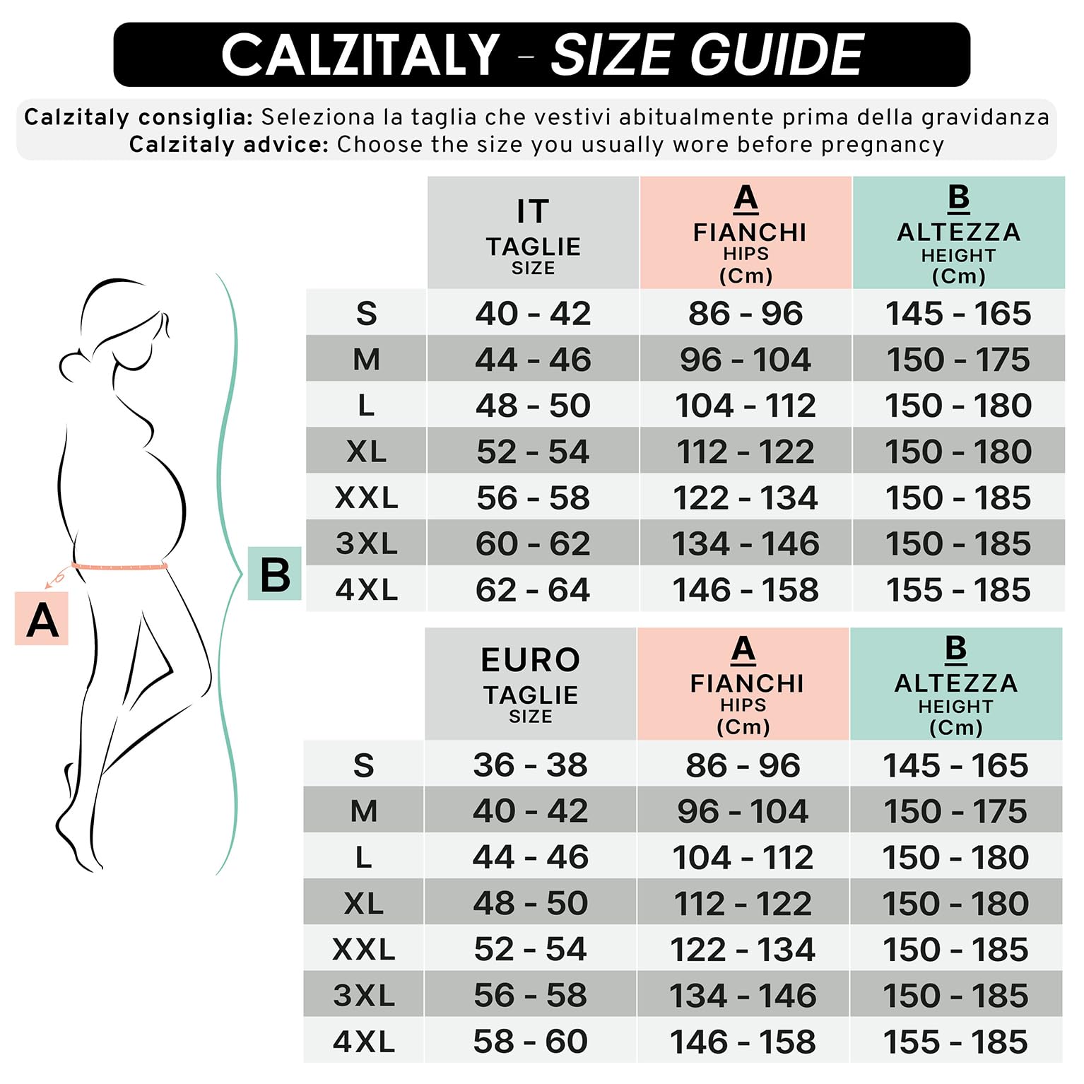 CALZITALY Collant Premaman Riposanti a Compressione Media per Gravidanza