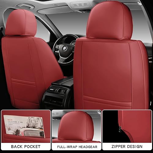 Miniatura 2 de Wateroroof - Juego completo de fundas de asiento de automóvil de cuero de cobertura completa, fundas de asiento para automóviles, camiones, sedanes,