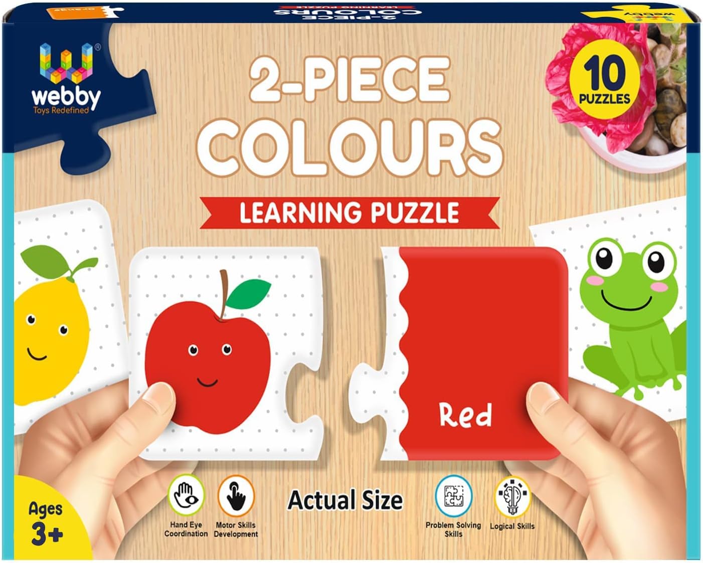Webby Colours 2 Pieces Learning Pack Jigsaw Puzzle, Montessori Early Educational Pre School Puzzle Toys for 3+ Years Kid