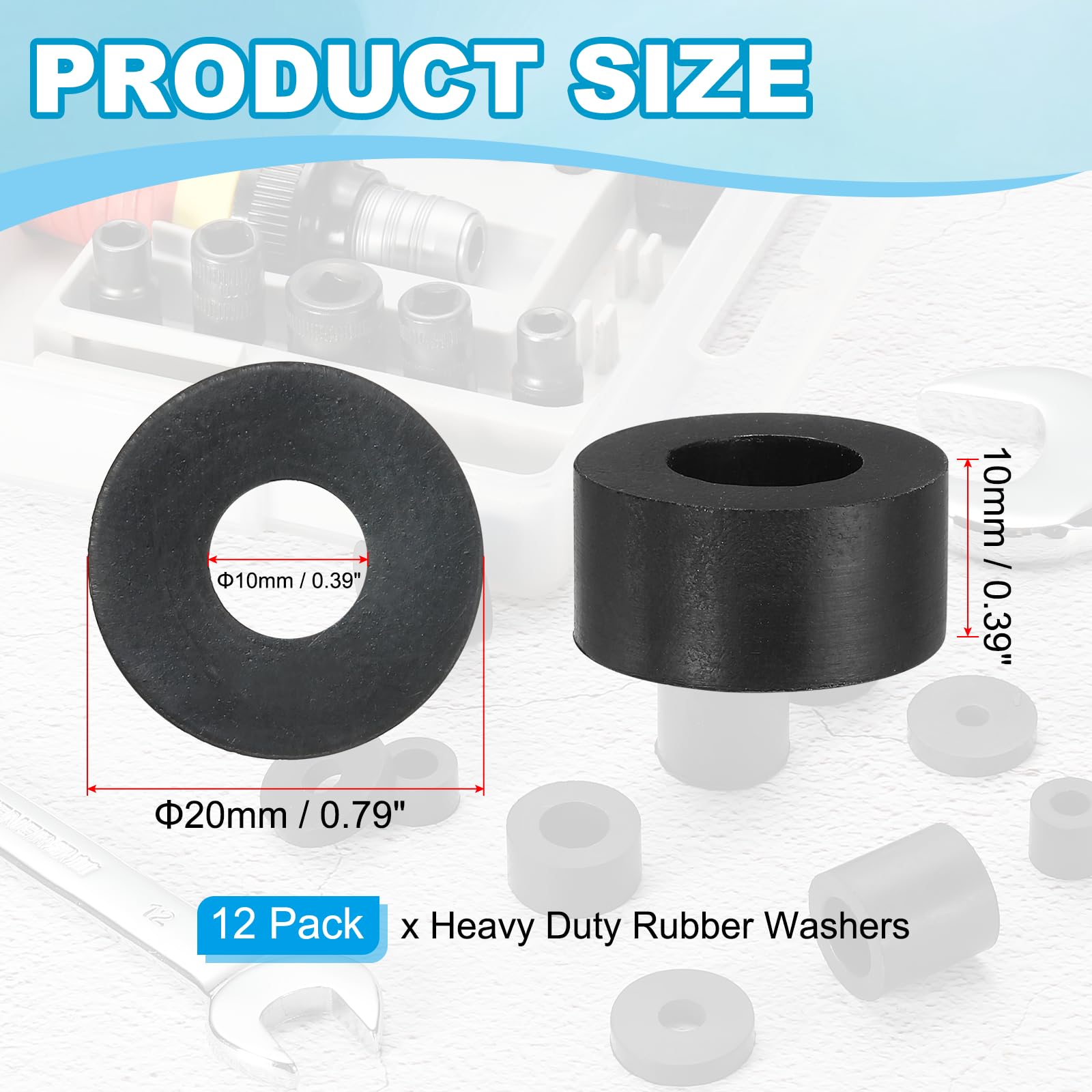 YELARXI Rubber Spacer, Thick Rubber Bushing Washers Anti Vibration Spacer Round Isolation Pads - Image 2