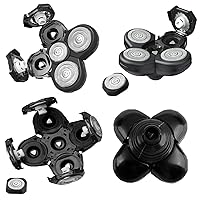 Vista 7 de Cabezales de repuesto para afeitadora de cabeza magnética, 7 cuchillas rotativas impermeables de doble anillo para hombres calvos, compatibles