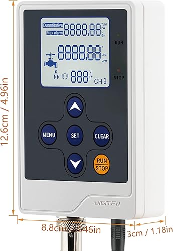 Miniatura 3 de DIGITEN Control de flujo de agua Pantalla LCD+G1 "medidor de sensor de flujo+válvula solenoide G1"+potencia 12V
