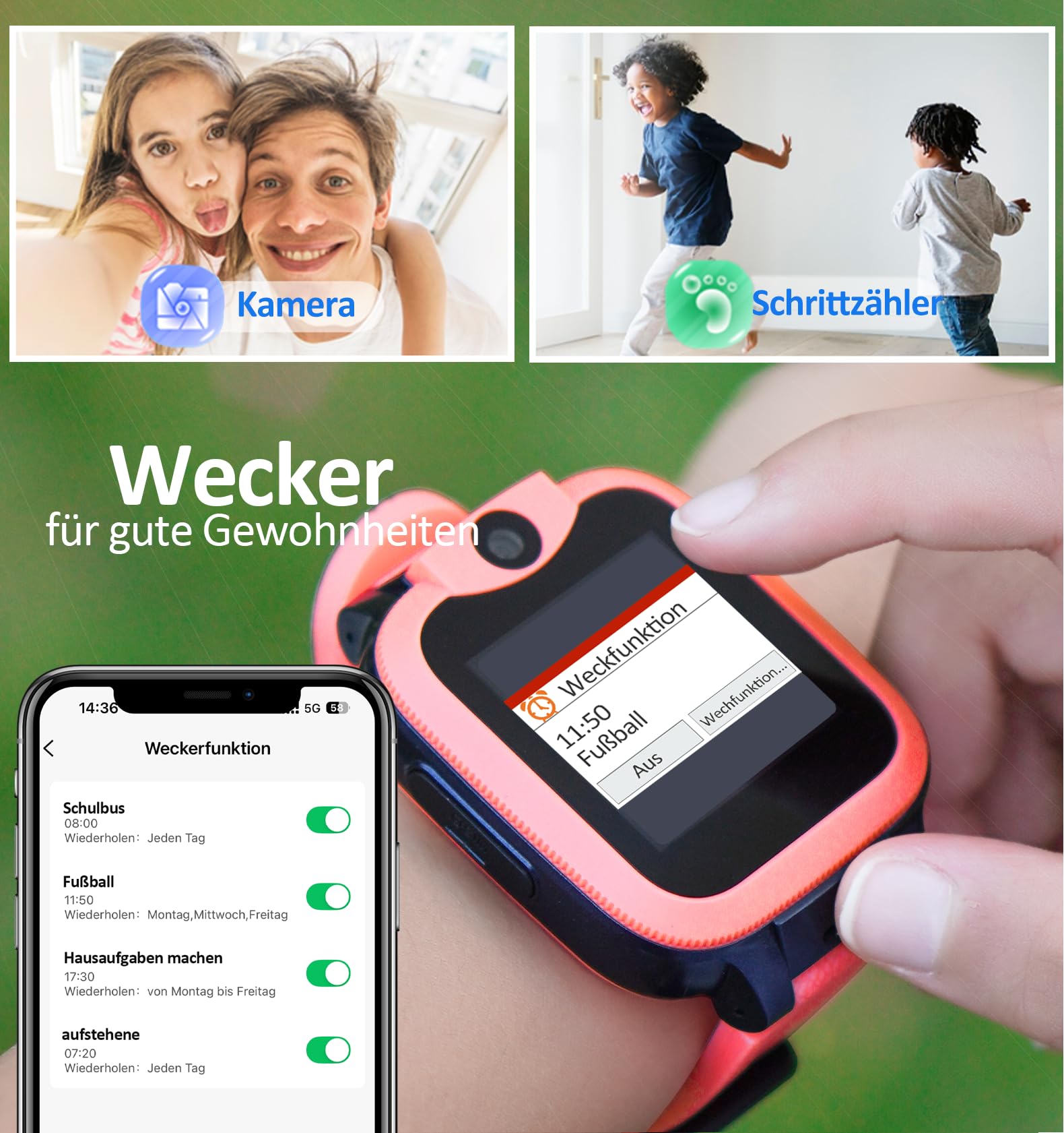 Easyfone Trackino KW2 Smartwatch für Kinder, Telefonuhr 4G mit Telefonanruf, Nachrichten, Eltern-App, SOS-Funktion, Kinder-GPS-Uhr mit Echtzeit-Ortung und Wasserdichtigkeit IP68