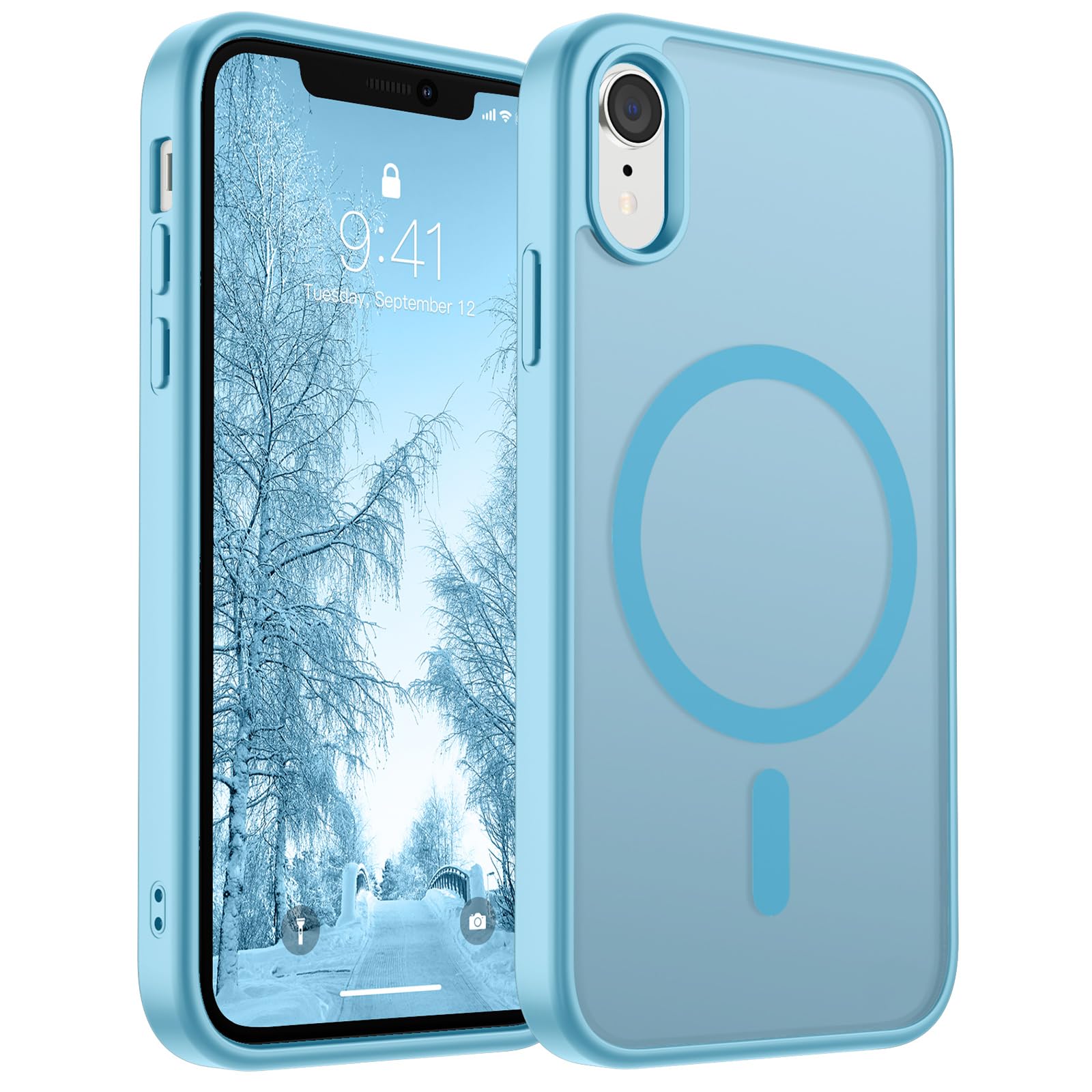 SUPFINE Magnetic for iPhone XR Phone Case(Compatible with MagSafe)(Military Grade Drop Protection) Slim Translucent Matte Shockproof with