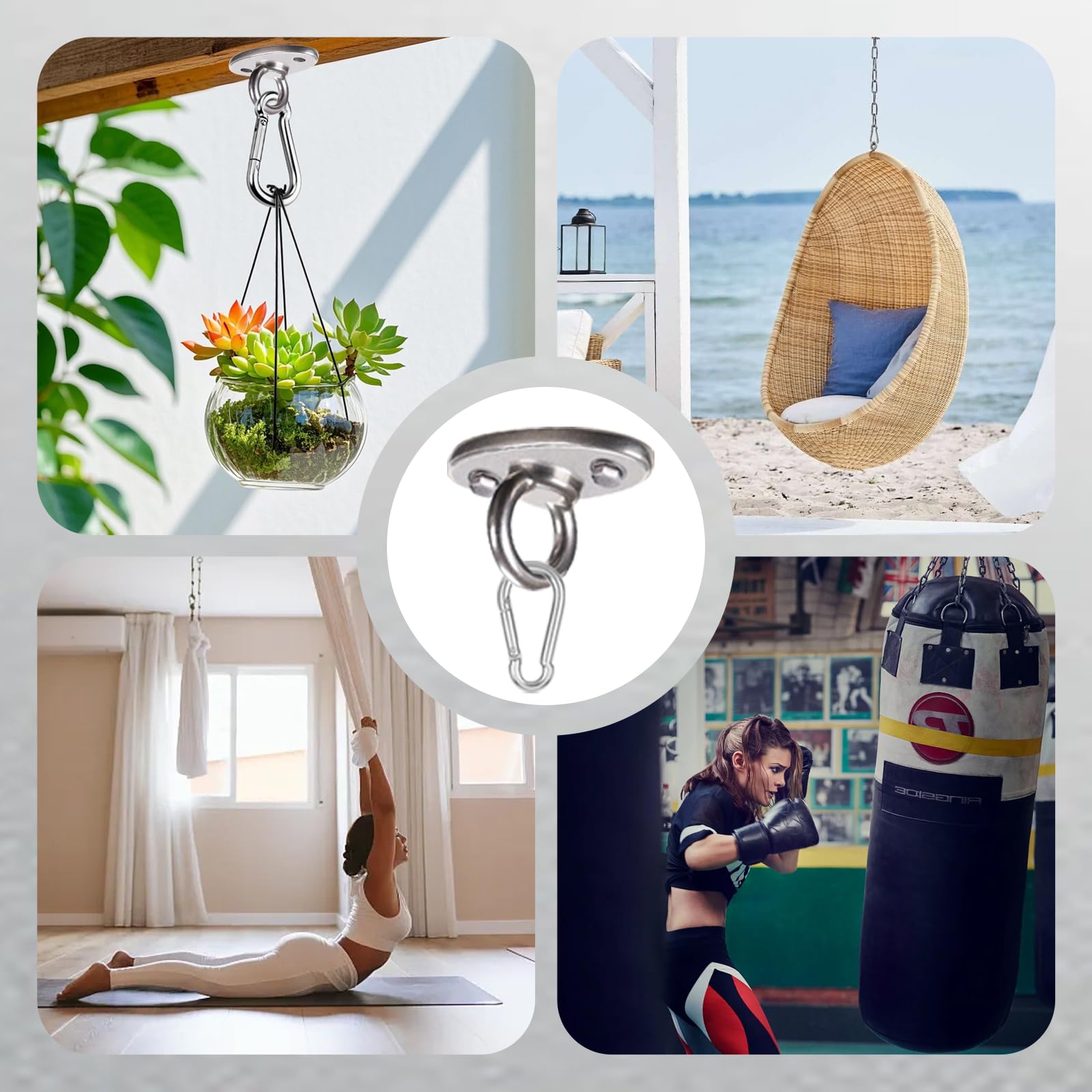 Zyluniy Crochet Plafond Charge Lourde, 2 Pièces Plaque à œillet En