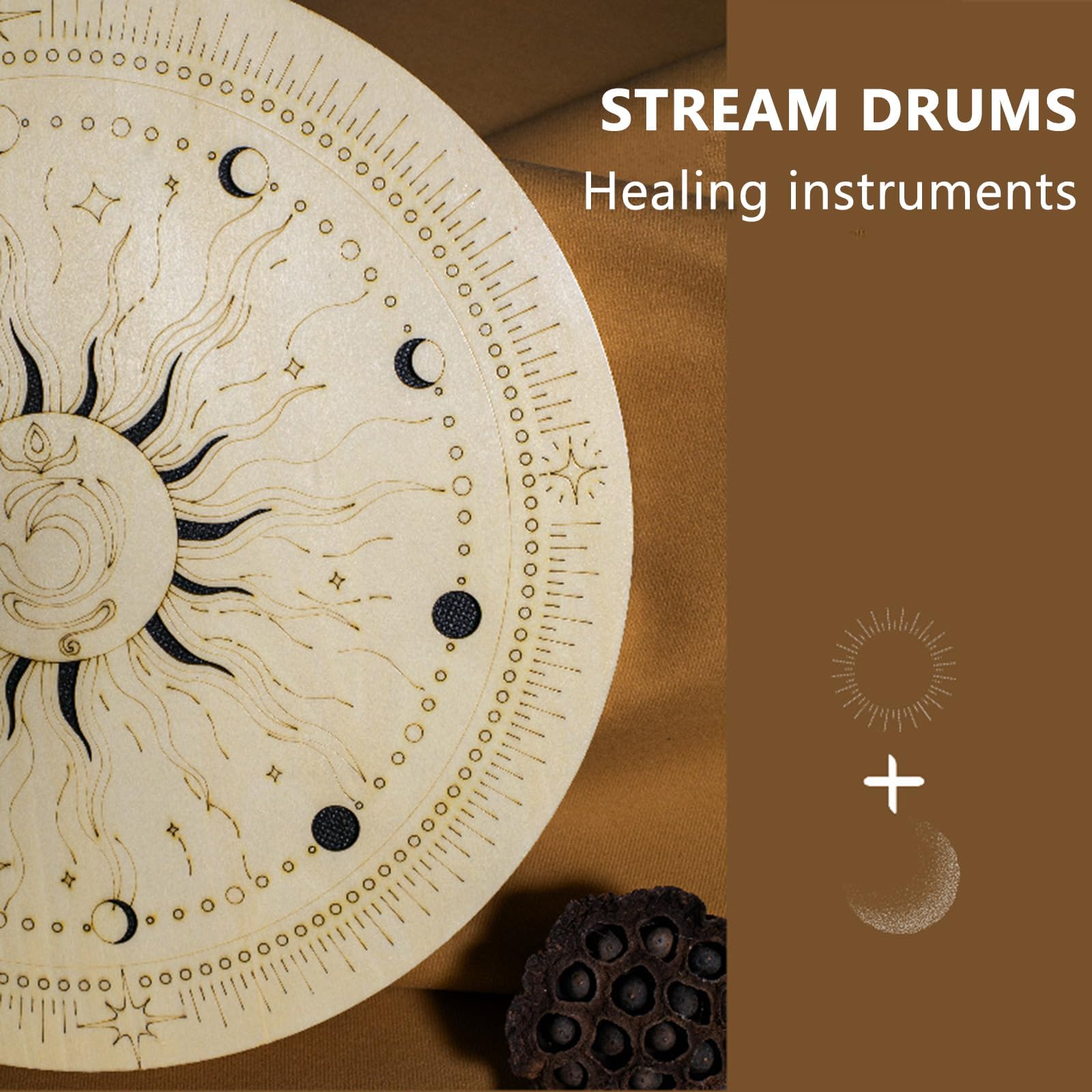 COYEUX Tambor oceánico Rain Disk de 11,8 Pulgadas, Tambor de Ondas curativas para la Mano, para música Espiritual, reflexión, Lleva los Sonidos de la Naturaleza a tu hogar