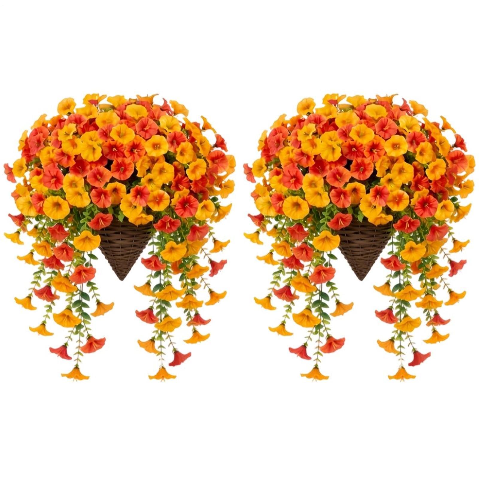 Fall Hanging Baskets, Artificial Fall Harvest Autumn Arrangement