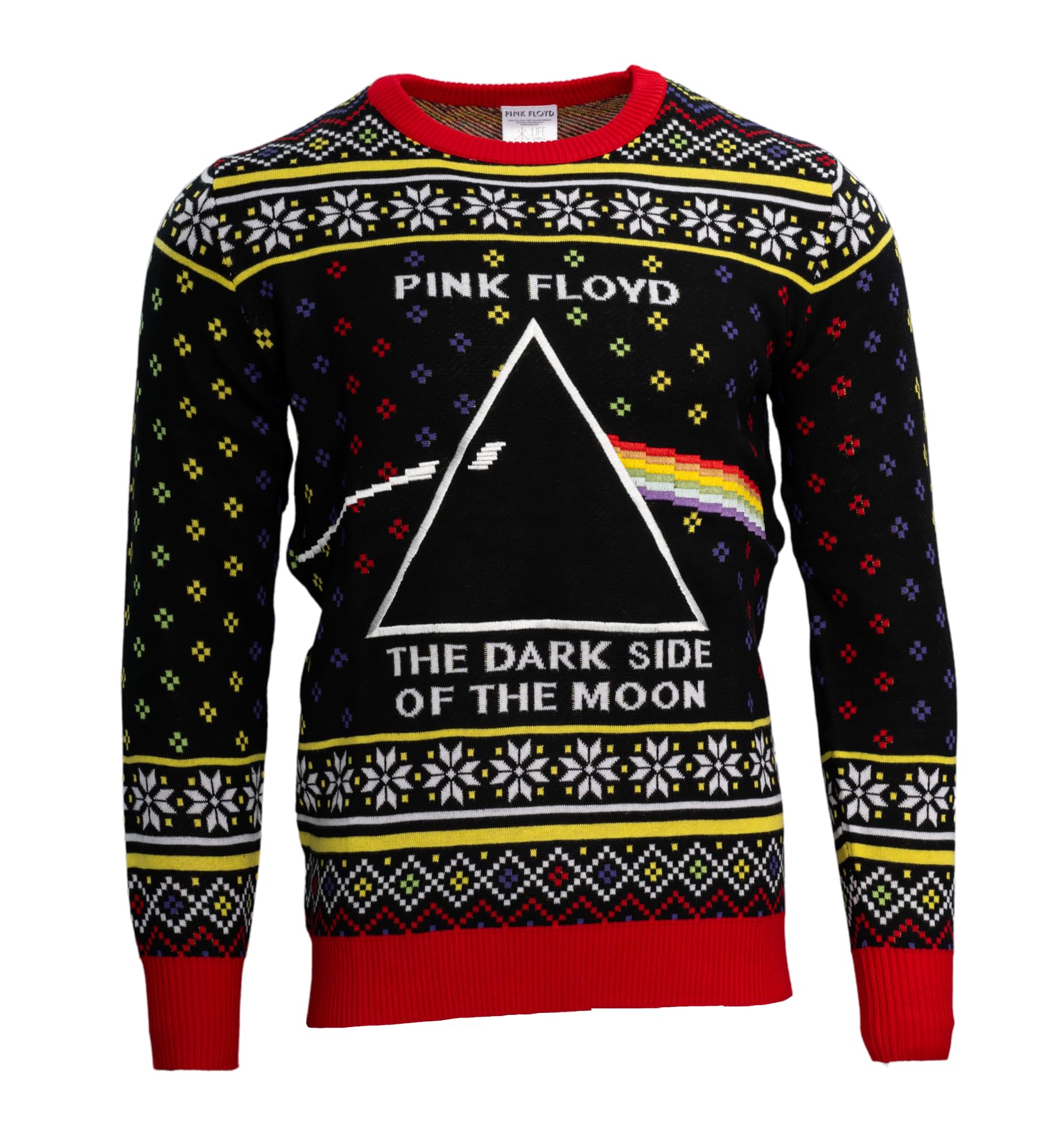 Pink Floyd The Dark Side of The Moon Logo Officially Licensed Knitted Ugly  Christmas Sweater by Life Clothing