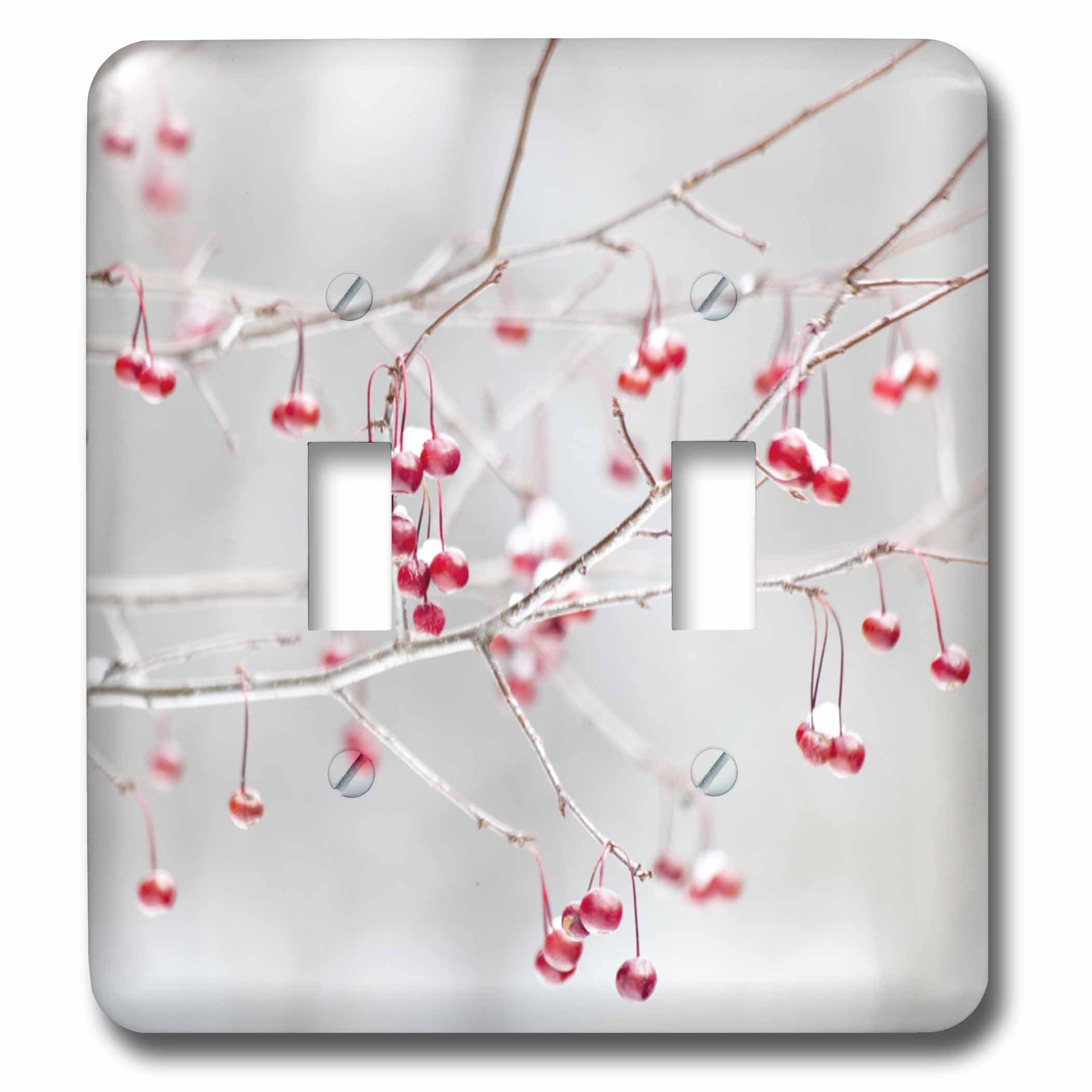 Interrupteur à bascule rouge décorez vos murs ternes avec le motif branches d'hiver 3dRose