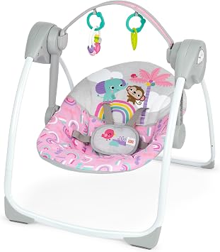Bright Starts Pink Paradise ta nabilir kompakt otomatik bebek sal nca , m zik,  niseks, yenido an +