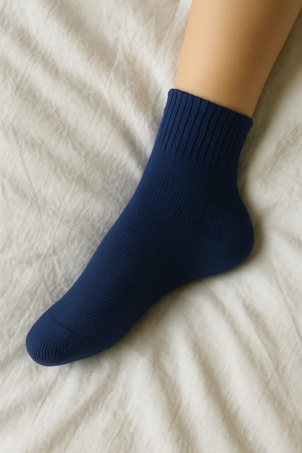 Kids White and Navy Blue Pure Cotton Ankle Socks for Boys and Girls, For 2 to 19 years,Lightweight Breathable, School Uniform & Casual Socks, Seamless Toe (IN, Age, 2 Years, 4 Years, 2, NAVY BLUE) 3