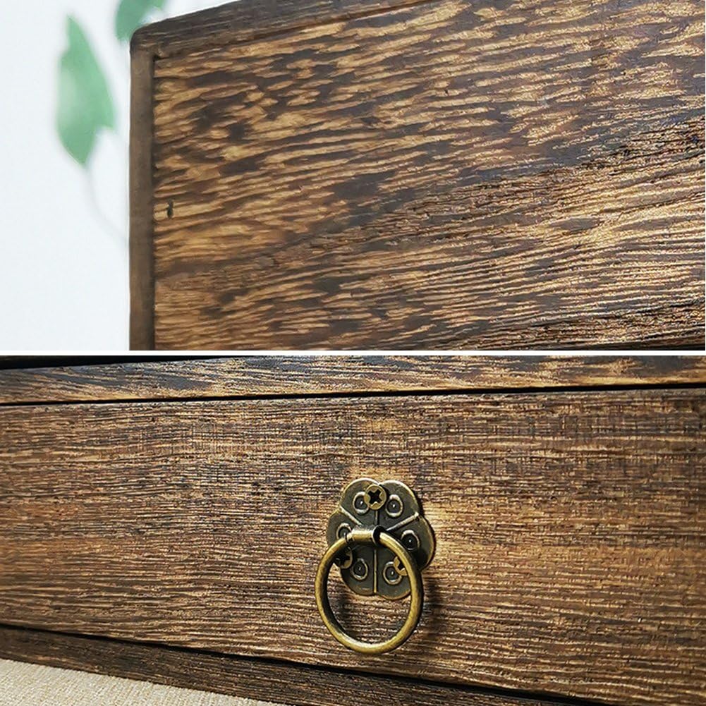 Boîte À Thé en Bois avec Tiroir, Organiseur De Rangement pour Thé PU, Idéal pour Les Amateurs De Thé PU