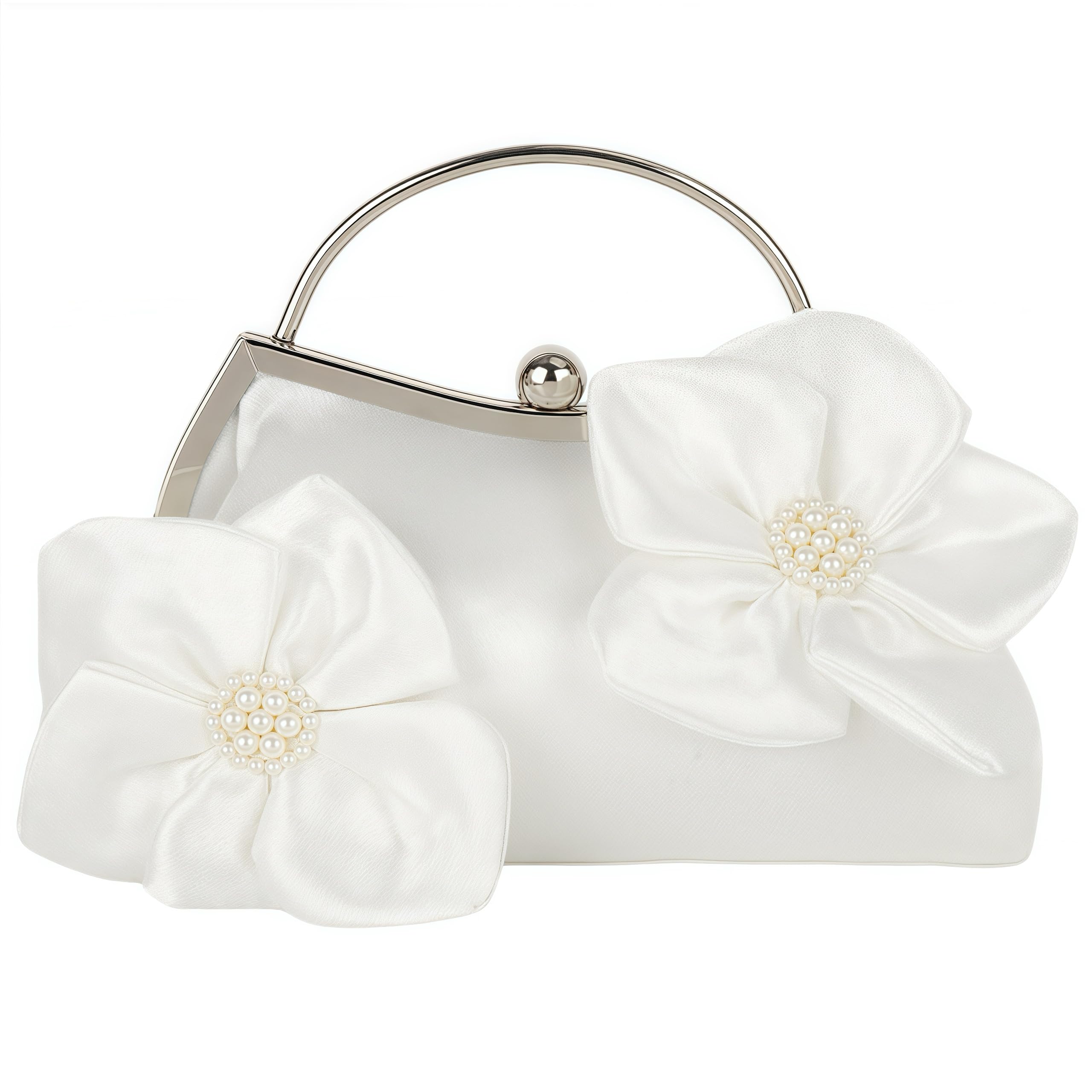 Pandalein Damen Schleife Clutch Seide Abendtasche Brauttasch