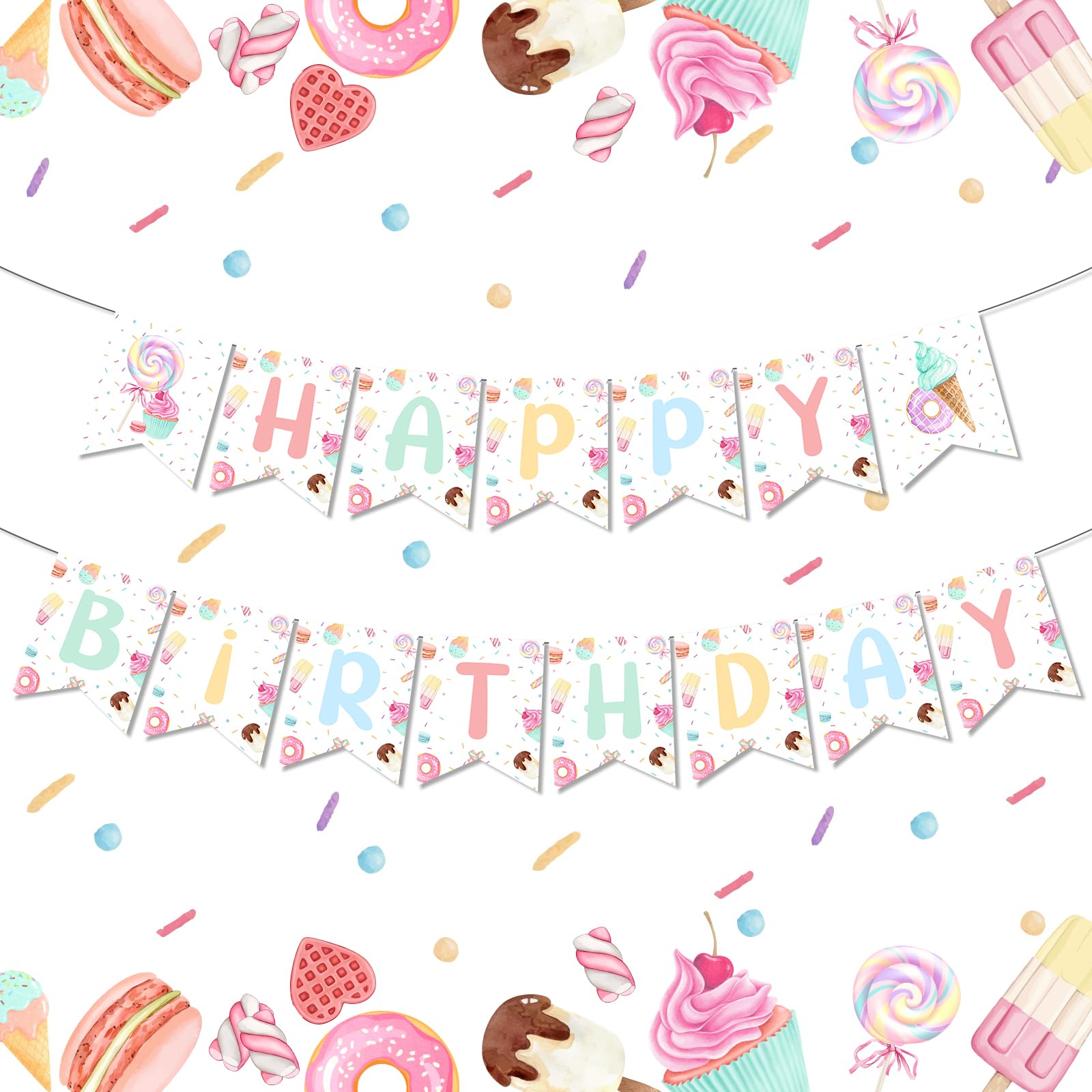 Bannière anniversaire beignet et décoration de fête donut pour fille
