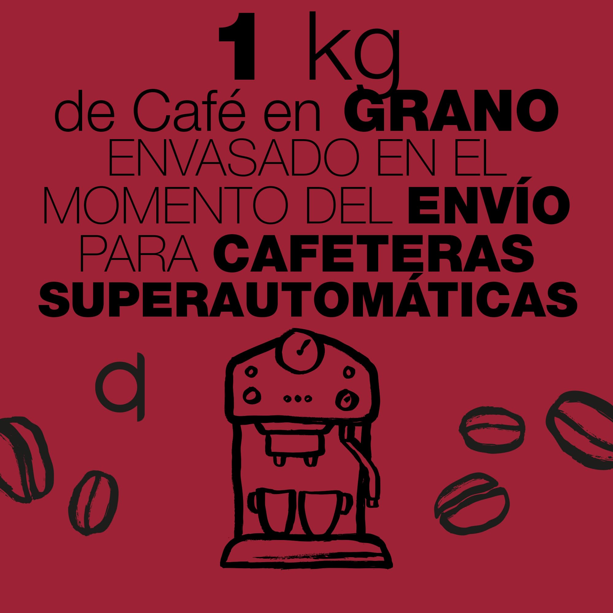 CAFÉ SIN INTERMEDIARIOS - 100% México - Amigo - DESCAFEINADO - Intensidad de sabor Media - Recién tostado y envasado - 1 kg en GRANO para cafeteras Superautomáticas