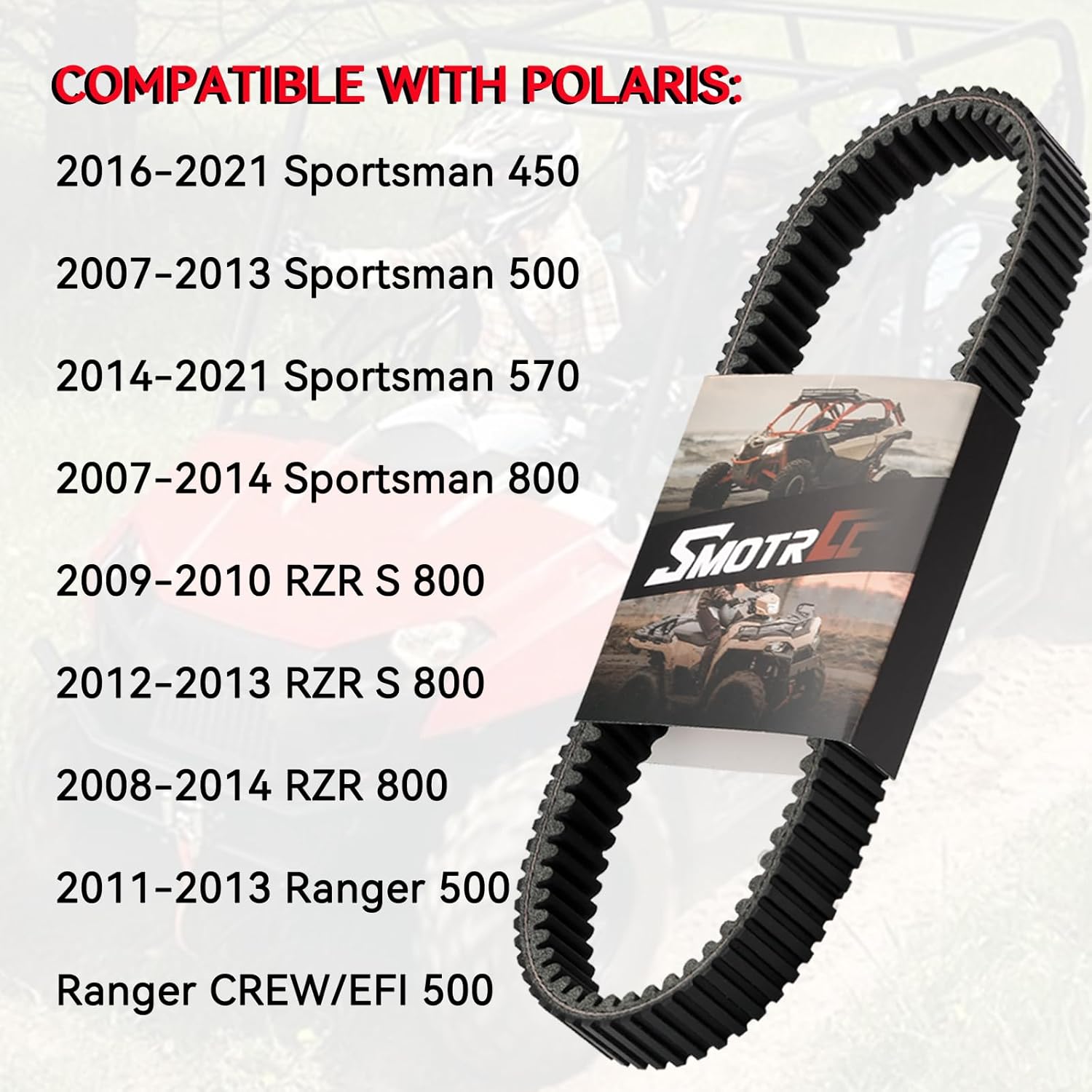 3211113 Heavy Duty CVT Drive Belt – OEM Dimension Fit for Polaris Sportsman 450/500 / 570/800, Ranger 500 Crew, RZR 800 | High Heat & Low Stretch Replacement 19C3982