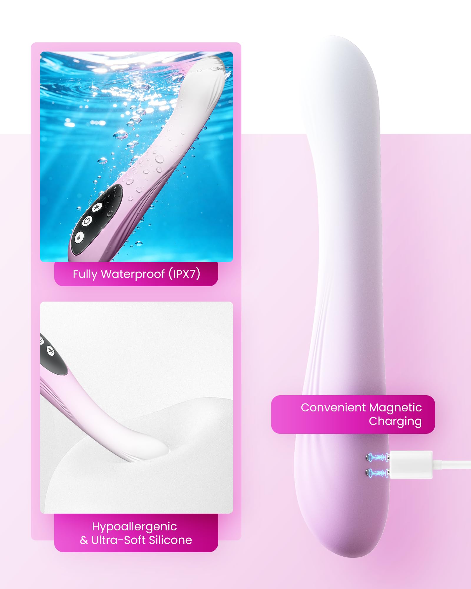 Intim Wellness Gerät für Frauen mit Rot- & Blaulicht (460–470nm / 630–660nm), Wärme & Massage, Beckenboden Unterstützung, Wiederaufladbares Intimpflege Gerät für Wechseljahre & tägliche Pflege