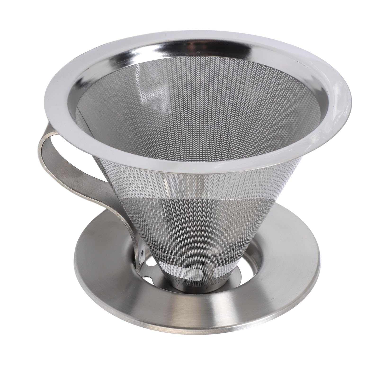 aqxreight Paperless Pour Over Coffee Dripper Stainless Steel with 300 Mesh Optimal Extraction Portable Reusable Cone for Travel