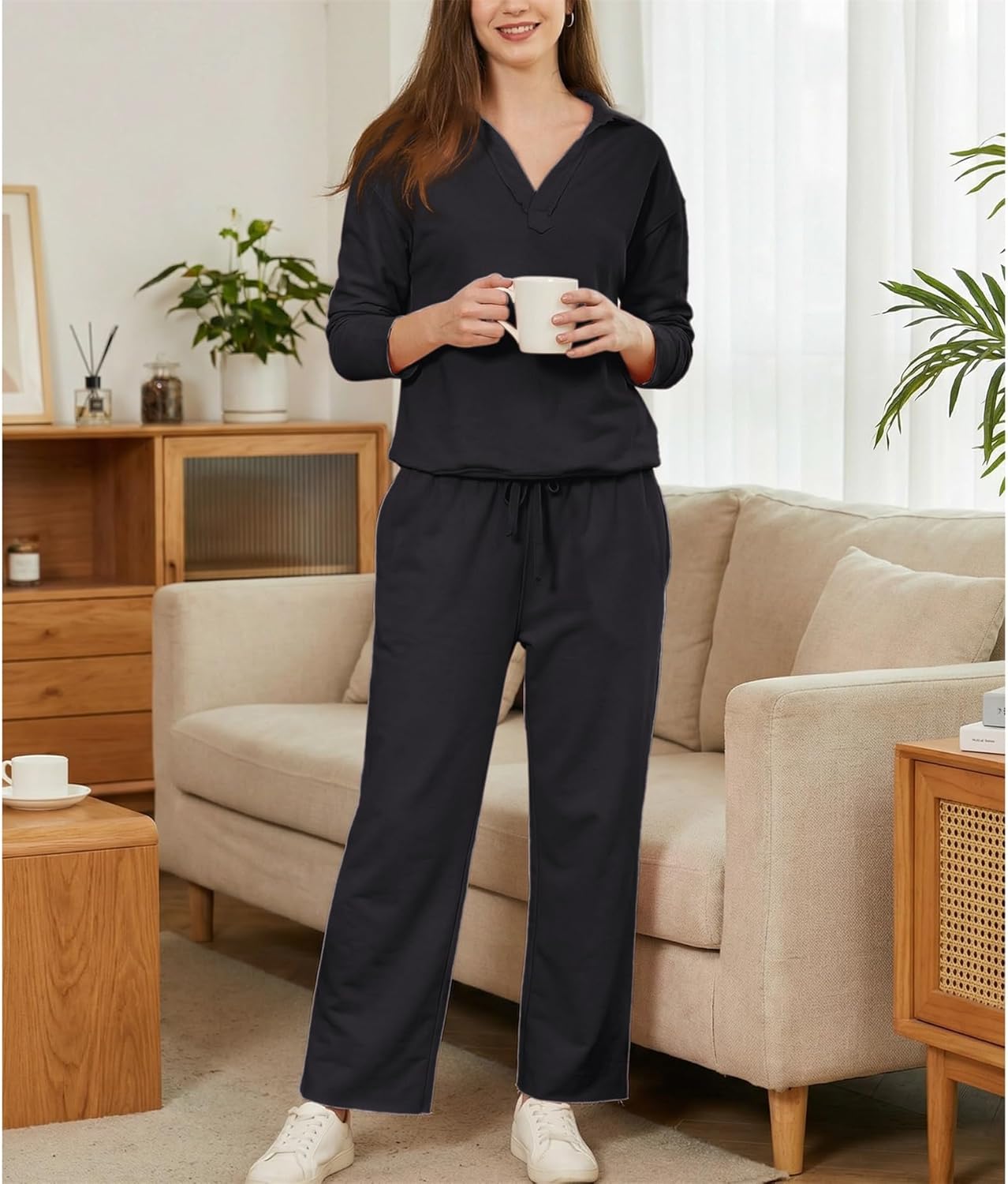 Women's Carmel Tracksuit 2 Piece Set - Patrick Pullover Sweatshirt & Catherine Sweatpants - Casual Lounge Set - Image 5