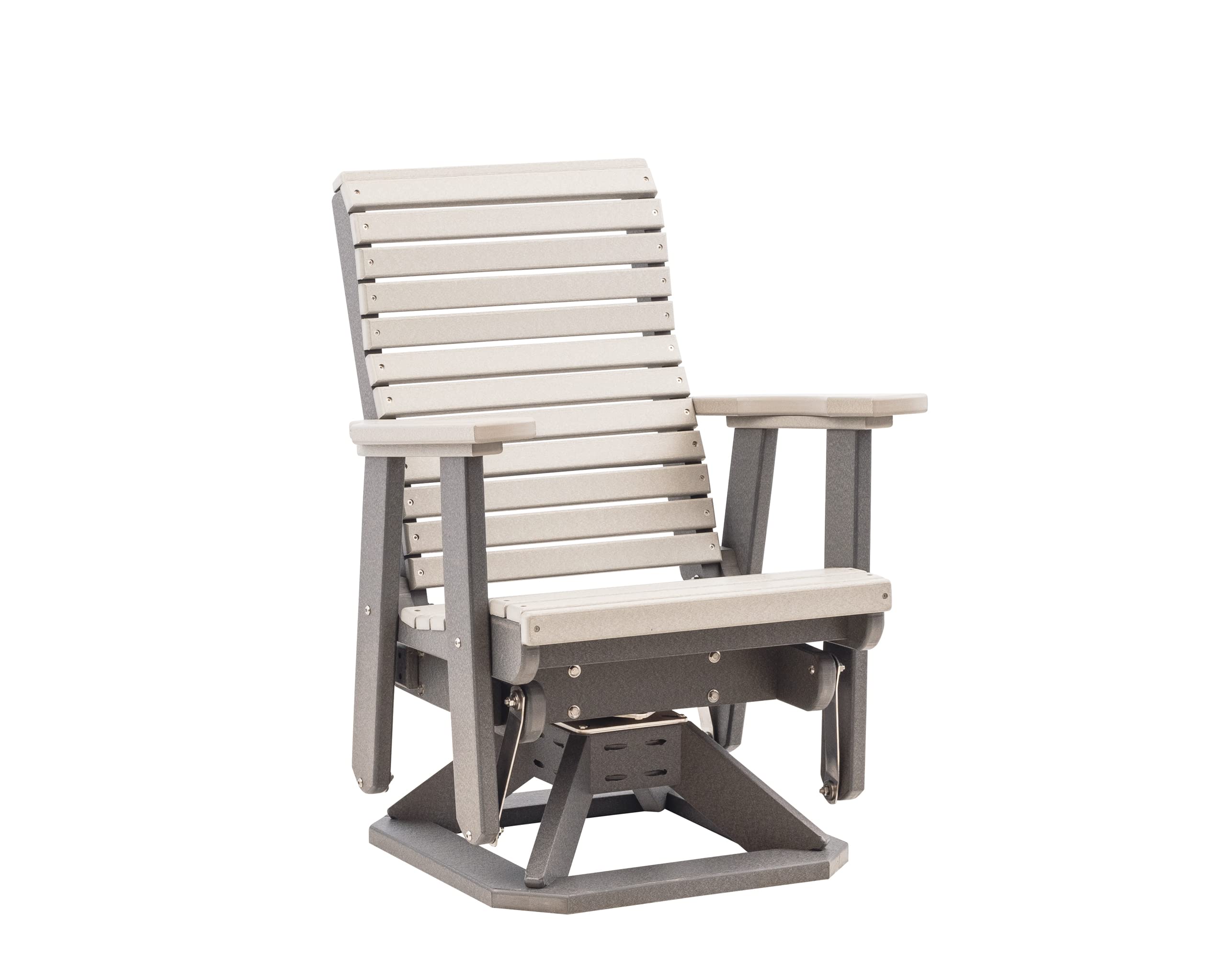 EcOasis Anchor Bay Amish Crafted Poly Outdoor Swivel Glider (Light Gray on Dark Gray)