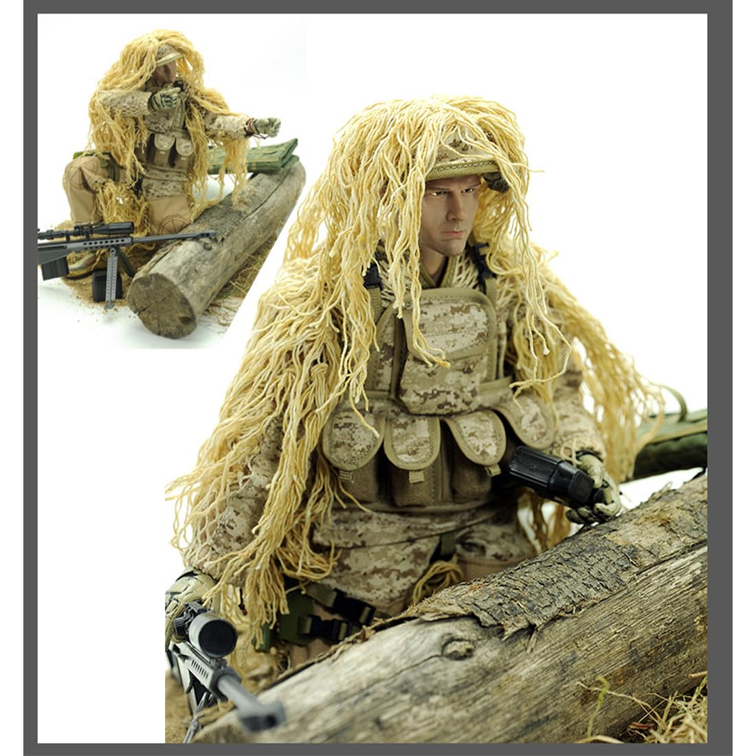 Bewegliche Soldaten Figur, 1/6 Maßstab Vintage Militär Bewegliche Special Forces Soldatenfigur mit Zubehör, Sammelfigur für Teenager und Enthusiasten (Scharfschütze)