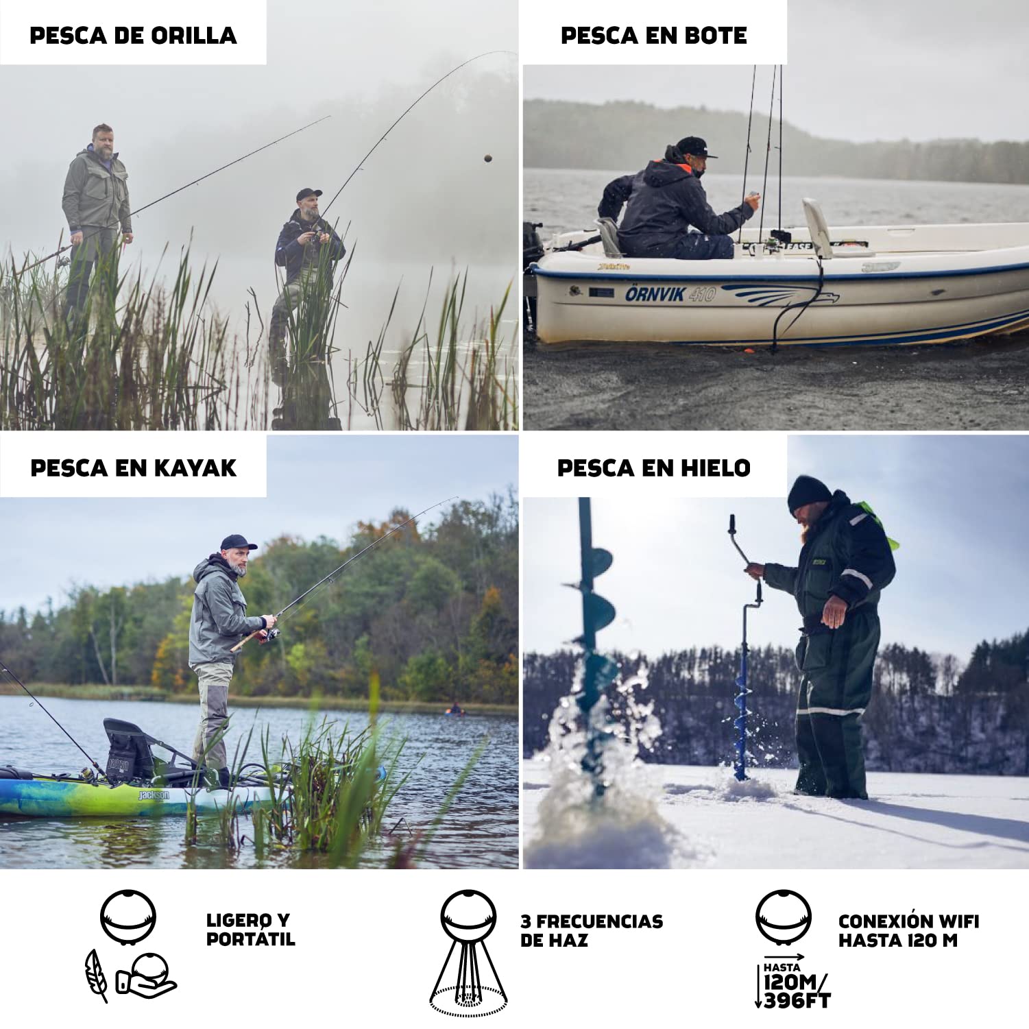 Deeper Chirp+2 Sonda de Pesca Portátil con GPS, Inalámbrica LED, Compatible con Barcos y Orilla
