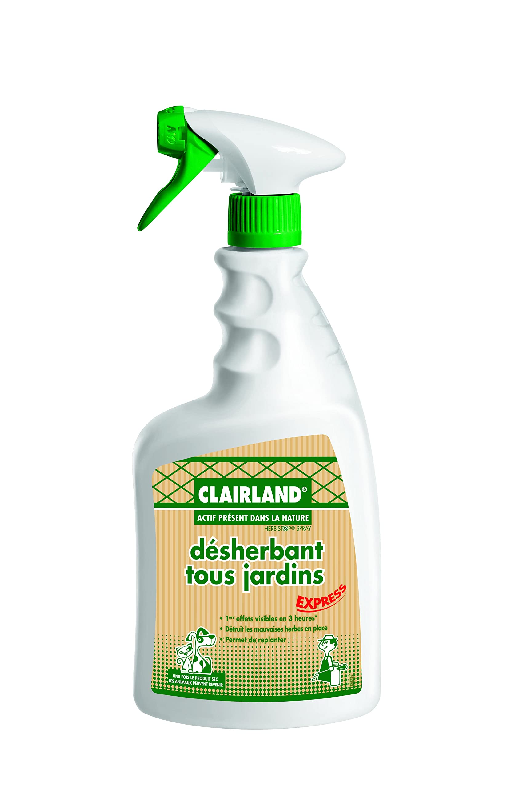 Clairland Désherbant Tous Jardins - Actif présent dans la Nature - Prêt à l'emploi 900 ML