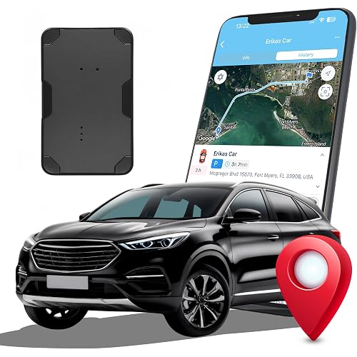 Magnetic Tiny GPS Tracker for Vehicles - 1 Month Rechargeable Battery, Small Hidden Real-Time Tracking Device - Waterproof GPS for Cars, Trucks & Assets - Subscription Required