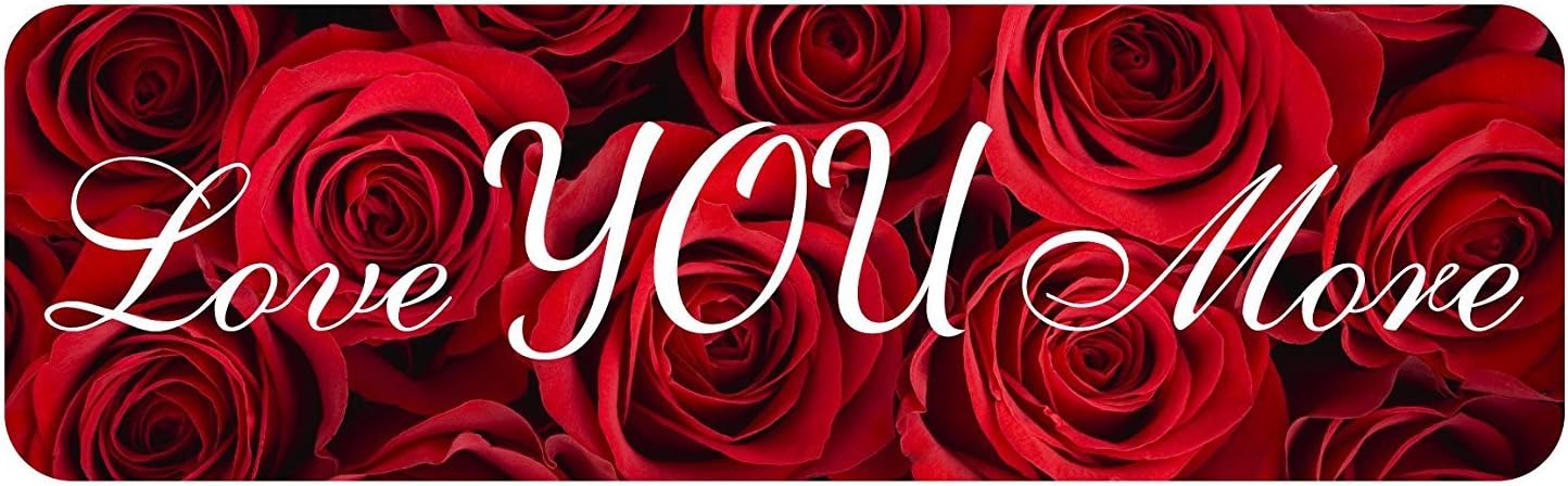 Love You More Sign: 7x23 in. Decorative Wood Wall Art Plaque