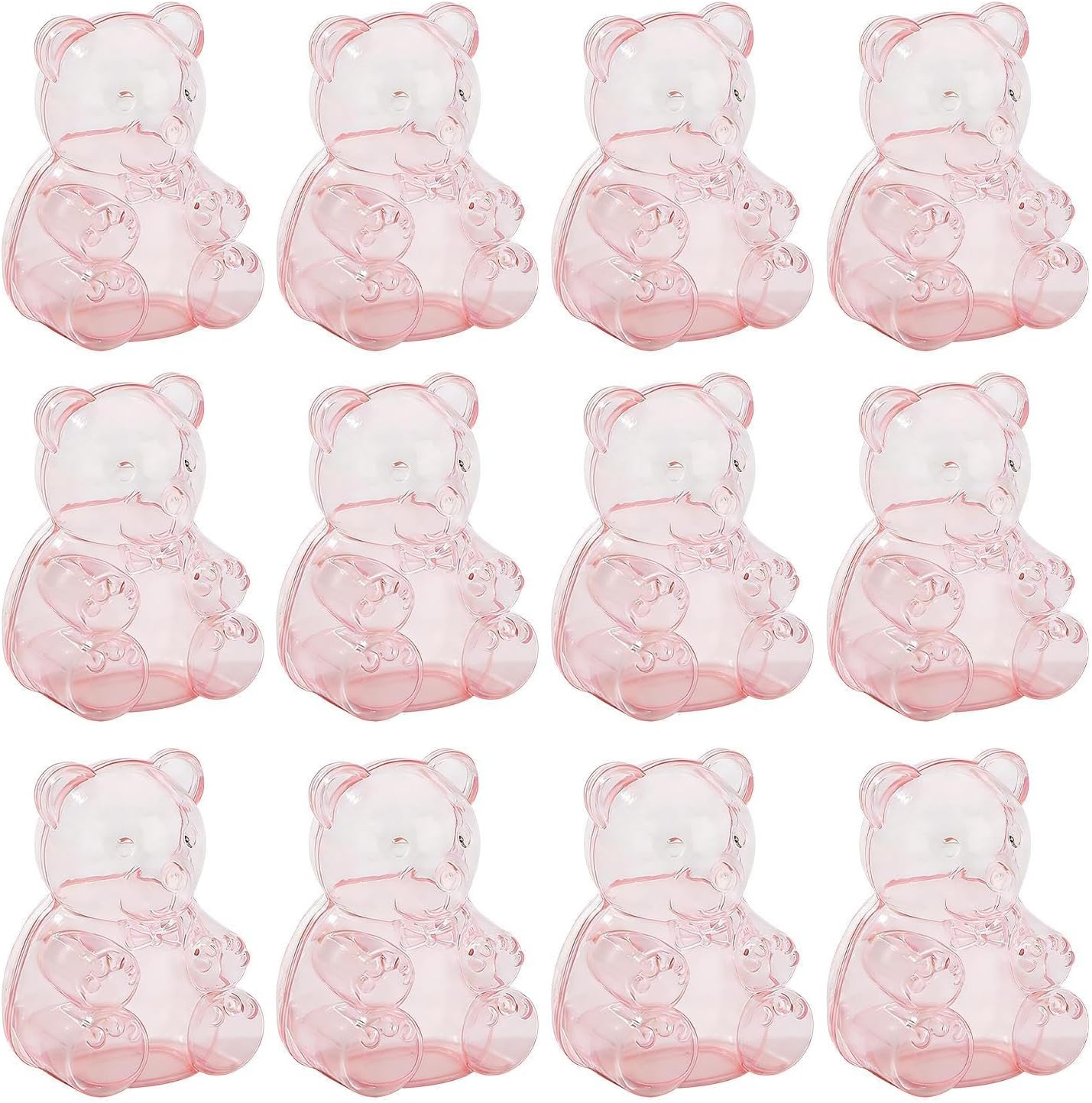 Bear Cookie Jar - Clear Refillable Container | Reusable Cookie Jar - for Snack Candy Treat Chocolate Party Wedding Birthday Valentine's Day