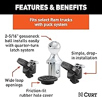 Vista 3 de CURT 60618 Kit de enganche de cuello de cisne con sistema de disco OEM, 30K, bola de 2-5/16 pulgadas, se adapta a Select Ram 2500, 3500