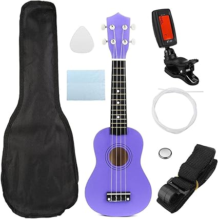 Amazon.com: KEPOHK 21 pulgadas 12 trastes soprano Ukelele Hawaii Bass  Principiante cuerda instrumento musical ukelele con bolsa de  concierto+sintonizador+cuerdas+púa+correa 20.9 in púrpura : Instrumentos  Musicales