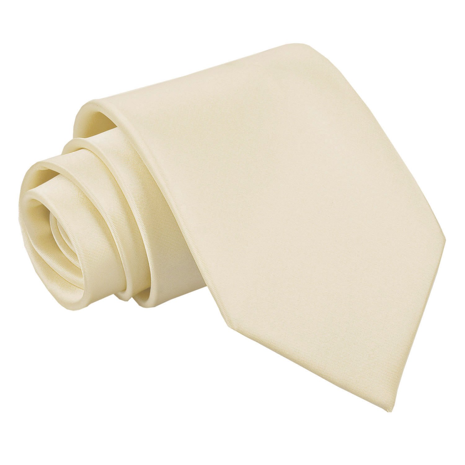 Dqt Men's Champagne Plain Satin Extra Long Tie – 9Cm Classic Necktie For Wedding Business & Formal Wear