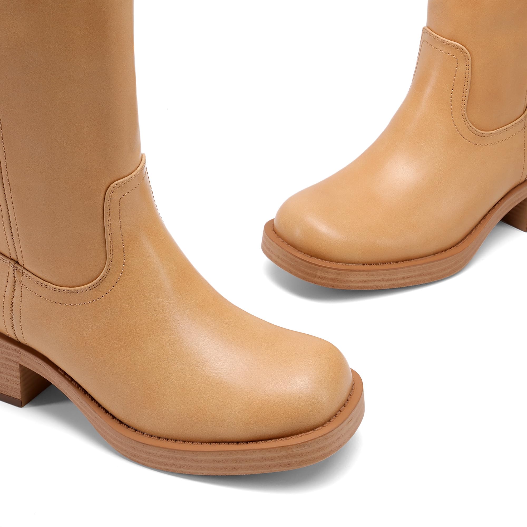 DREAM PAIRS Stivali Alti al Ginocchio da Equitazione con Plateau, Tacco Grosso e Blocco, Cerniera Laterale, Comodi Stivali da Campus da Donna