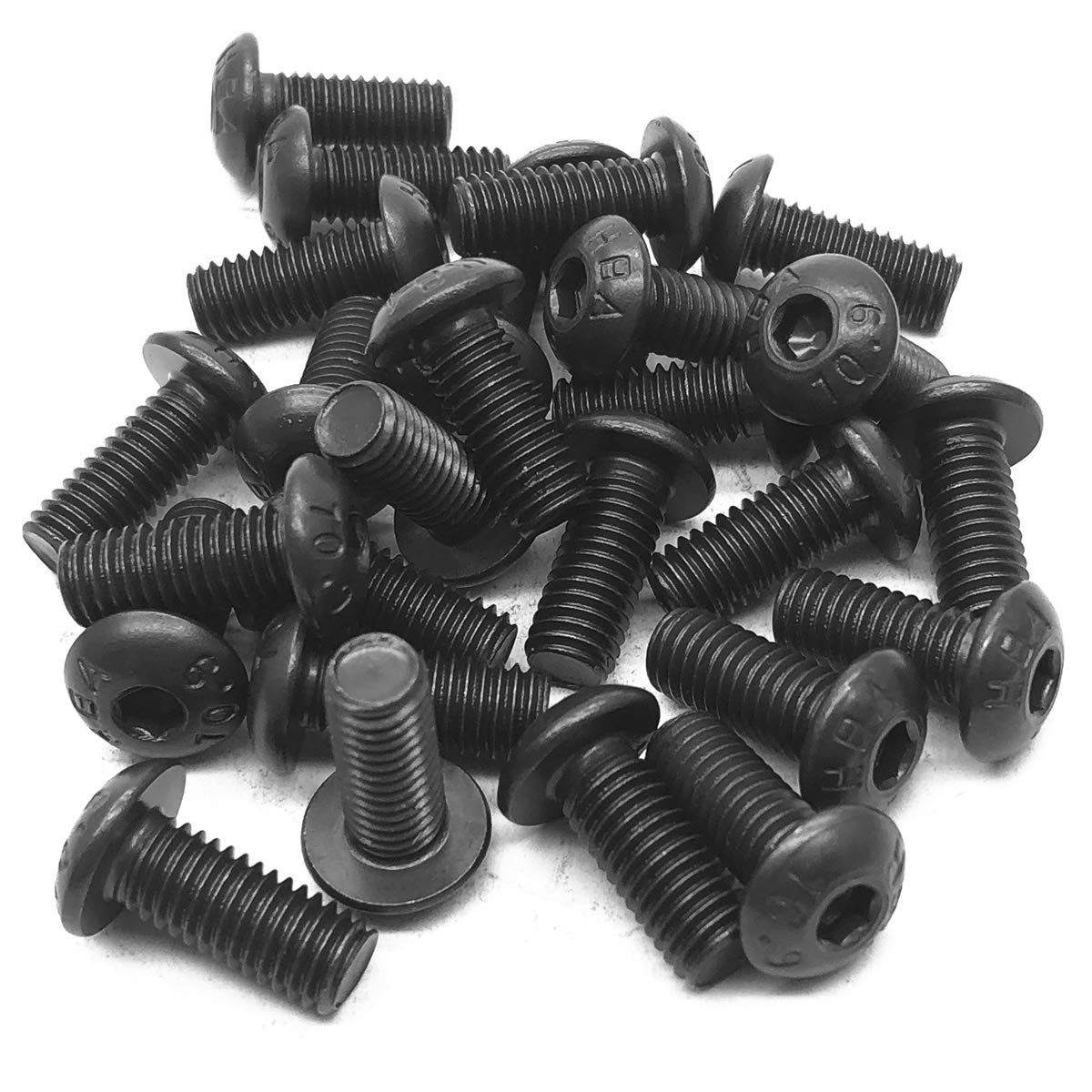 Vis à tête ronde hexagonale M5 x 12 mm en acier 10.9 noir pour fixations robustes