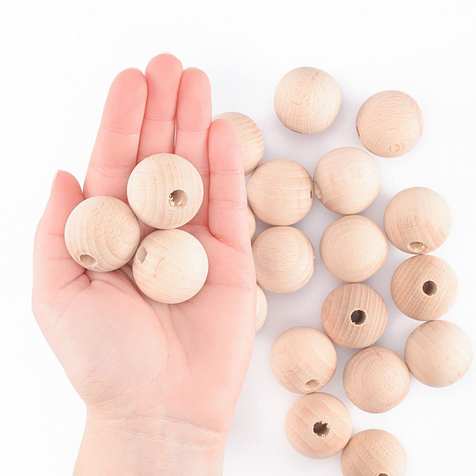 Perline Di Legno Non Trattate Vaessen Creative | Diametro 25 Mm | 25 Pezzi Per Artigianato E Gioielli - Foto 10